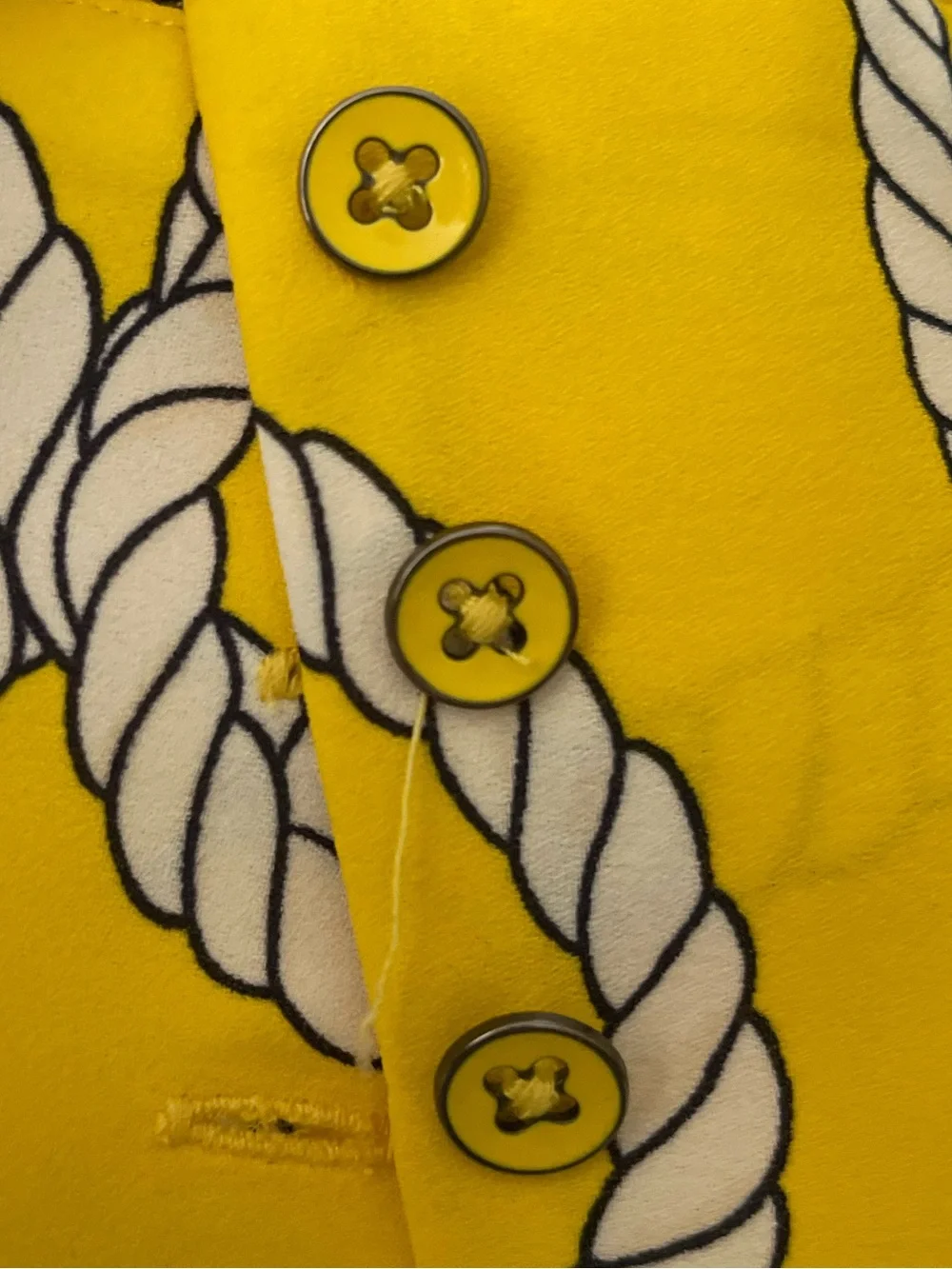 CAbi Yellow Rope-Print Tie-Neck Blouse - Picture 3 of 4